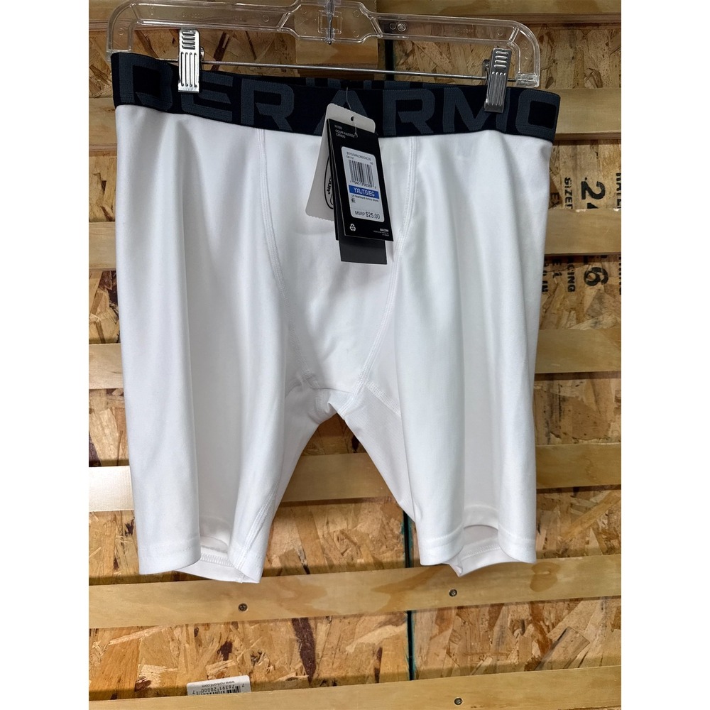 Under Armour Boys' HeatGear Shorts - X-Large, White, YXL